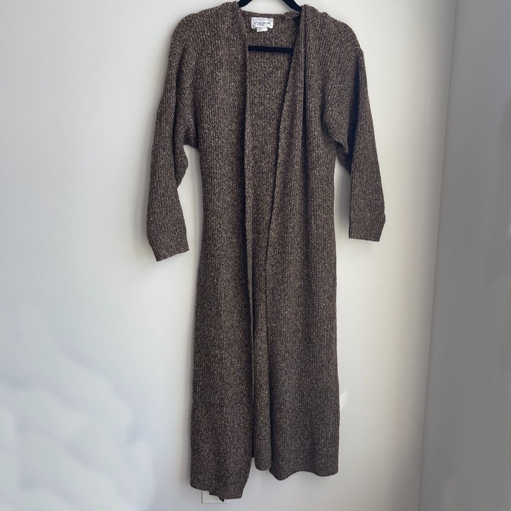 Extra Long Sweater Cardigan with Waist Tie